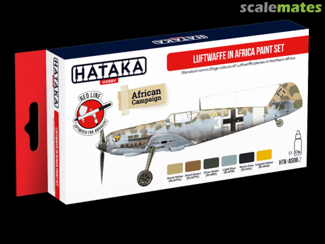 Boxart Lufwaffe in Africa paint set HTK-AS06.2 Hataka Hobby Red Line