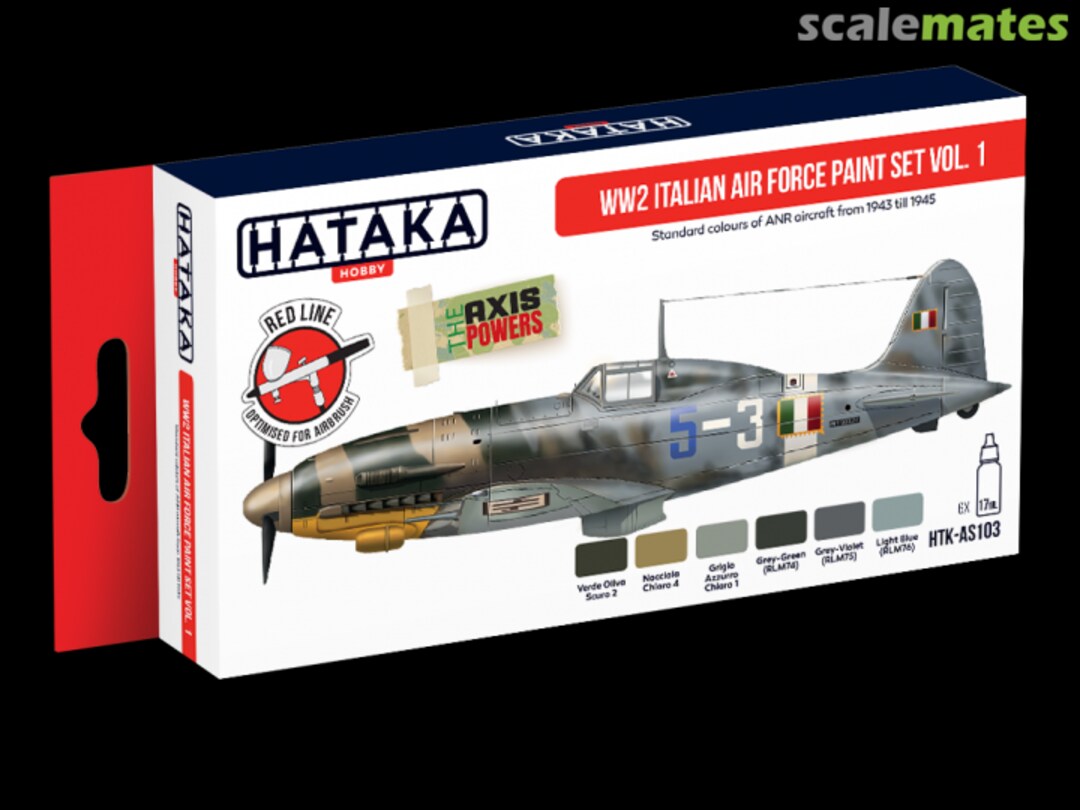 Boxart WW2 italian Air Force paint set vol.1 HTK-AS103 Hataka Hobby Red Line