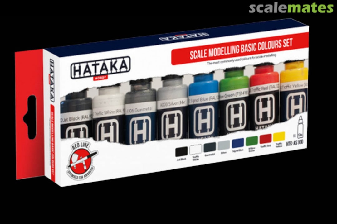 Boxart Scale modelling basic colours set HTK-AS100 Hataka Hobby Red Line