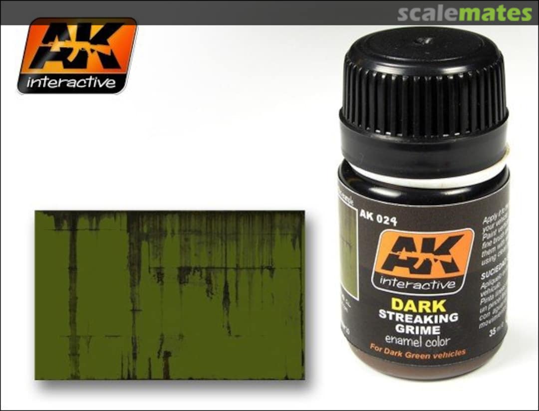 Boxart Dark Streaking Grime for Dark Green Vehicles AK 024 AK Interactive