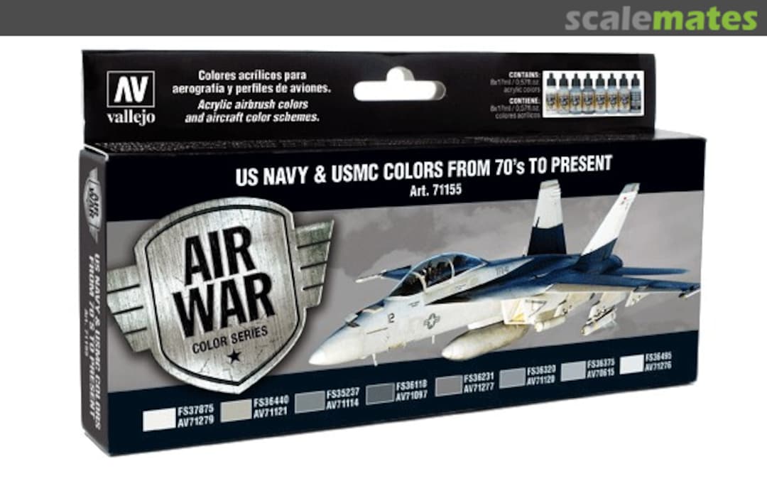 Boxart US Navy & USMC Colors from 70's to present - Set AV71155 Vallejo Model Air