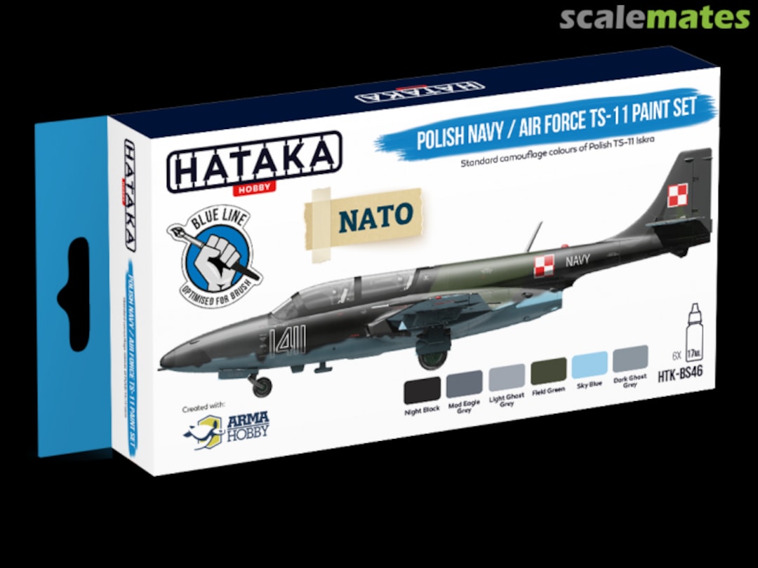 Boxart Polish Navy / Air Force TS-11 paint set HTK-BS46 Hataka Hobby Blue Line