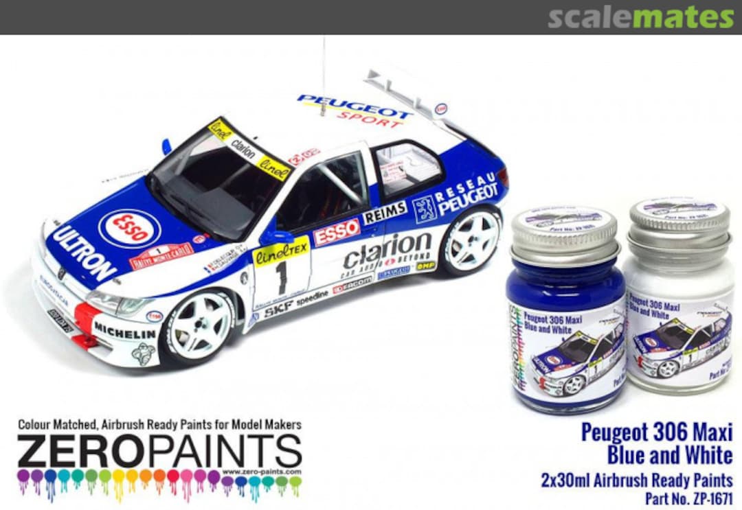 Boxart Peugeot 306 Maxi 1996 Rally Monte Carlo Blue/White Paint Set  Zero Paints