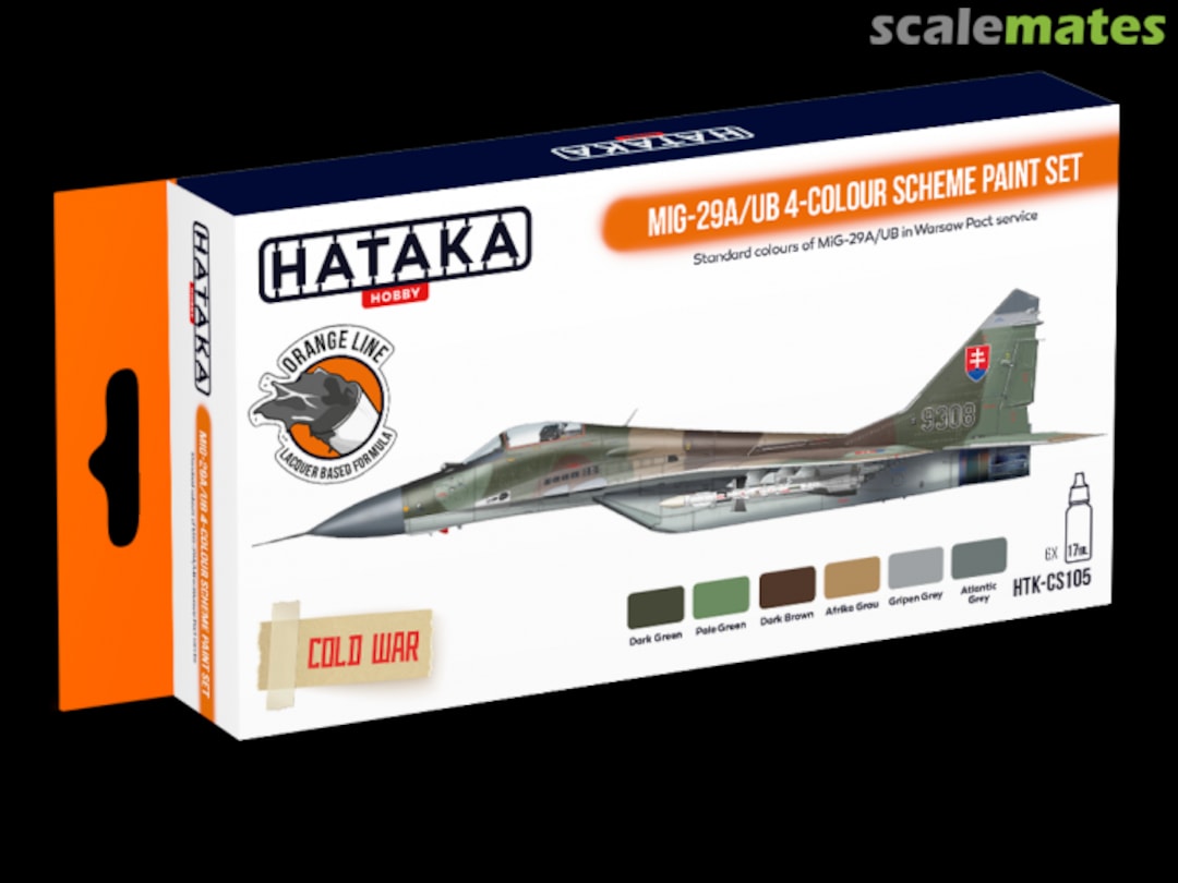 Boxart MiG-29A/UB 4-colour scheme paint set HTK-CS105 Hataka Hobby Orange Line