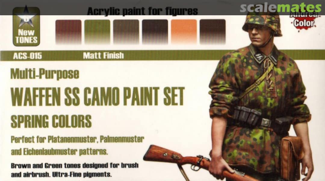 Boxart Waffen SS Camo Paint Set (Spring Colors) (6x17ml) ACS-015 Andrea Color