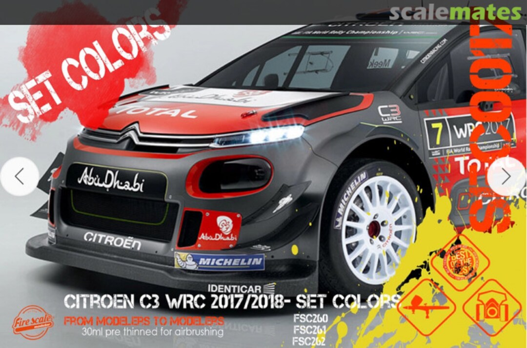 Boxart Citroen C3 WRC 2017/2018 - Set Color  Fire Scale Colors