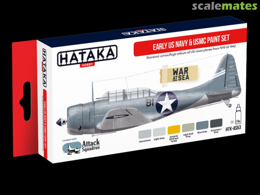 Boxart Early US Navy & USMC paint set HTK-AS53 Hataka Hobby Red Line