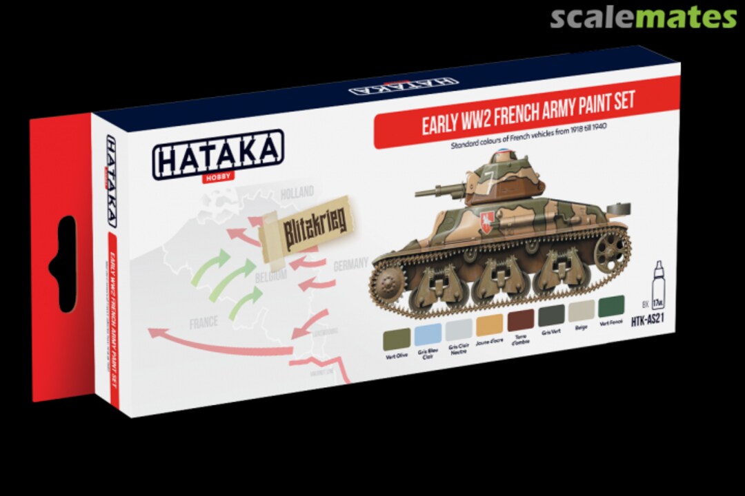 Boxart Early WW2 French Army paint set HTK-AS21 Hataka Hobby Red Line
