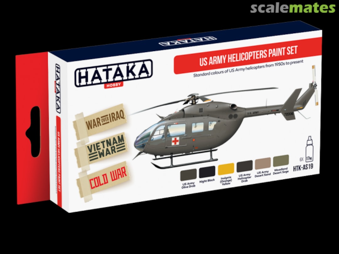 Boxart US Army Helicopters Paint Set HTK-AS19 Hataka Hobby Red Line