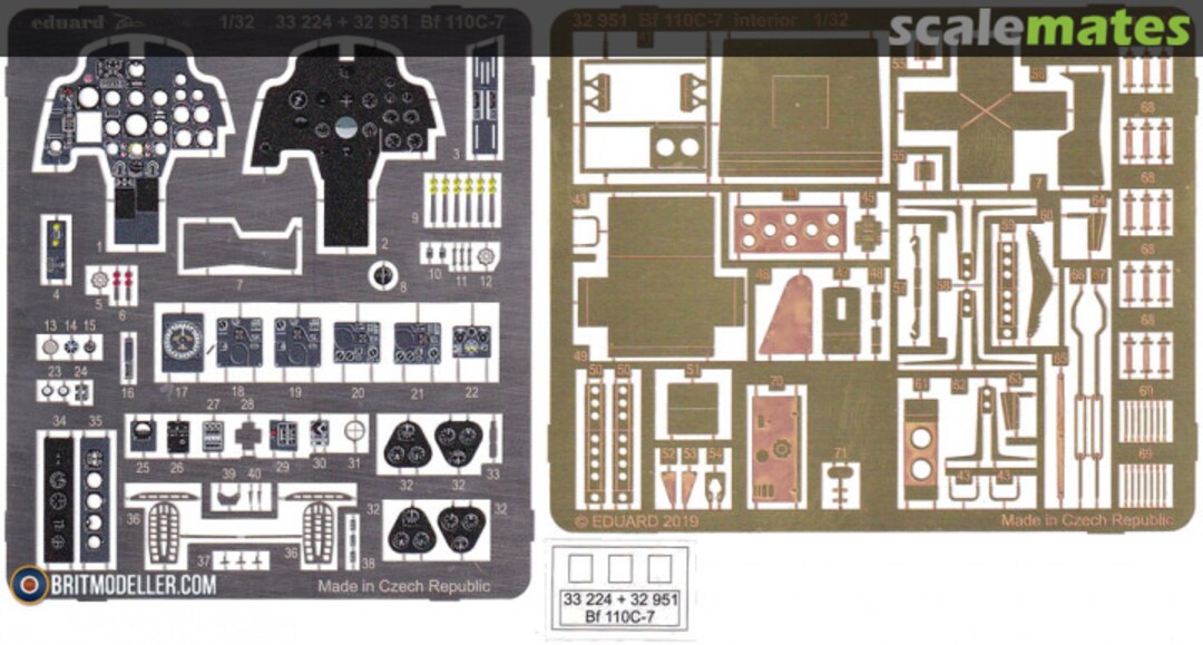 Boxart Bf 110C-7 interior 32951 Eduard