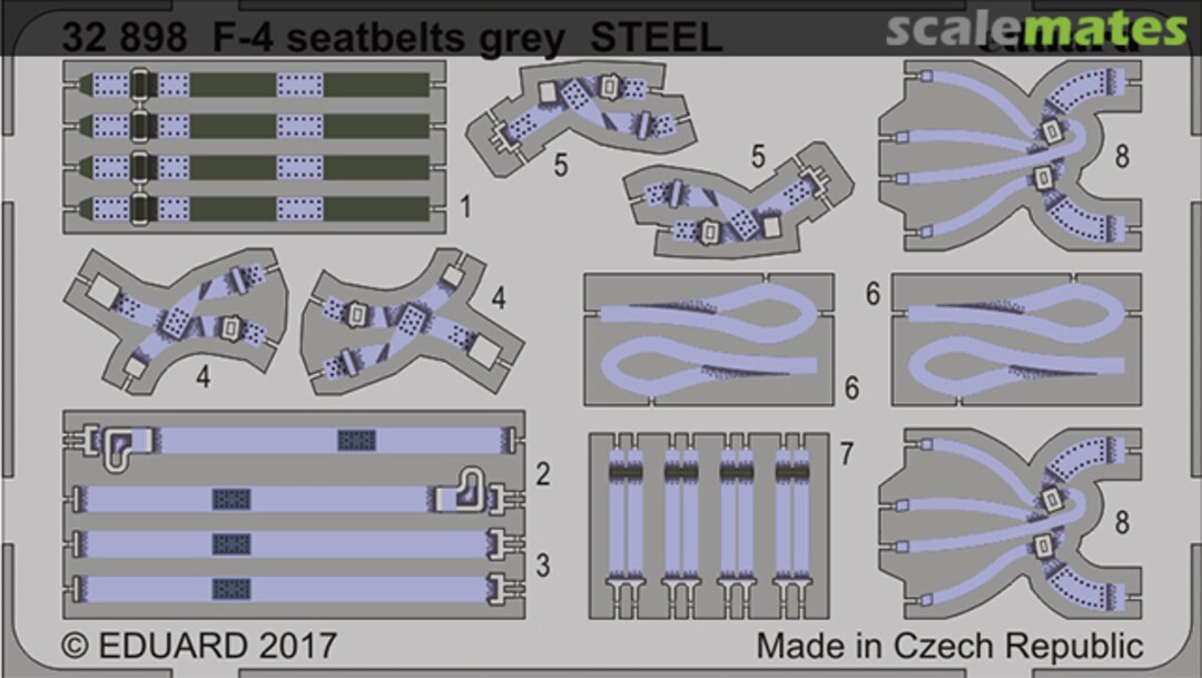 Boxart F-4 seatbelts grey STEEL 32898 Eduard Boxart F-4 seatbelts grey STEEL 32898 Eduard