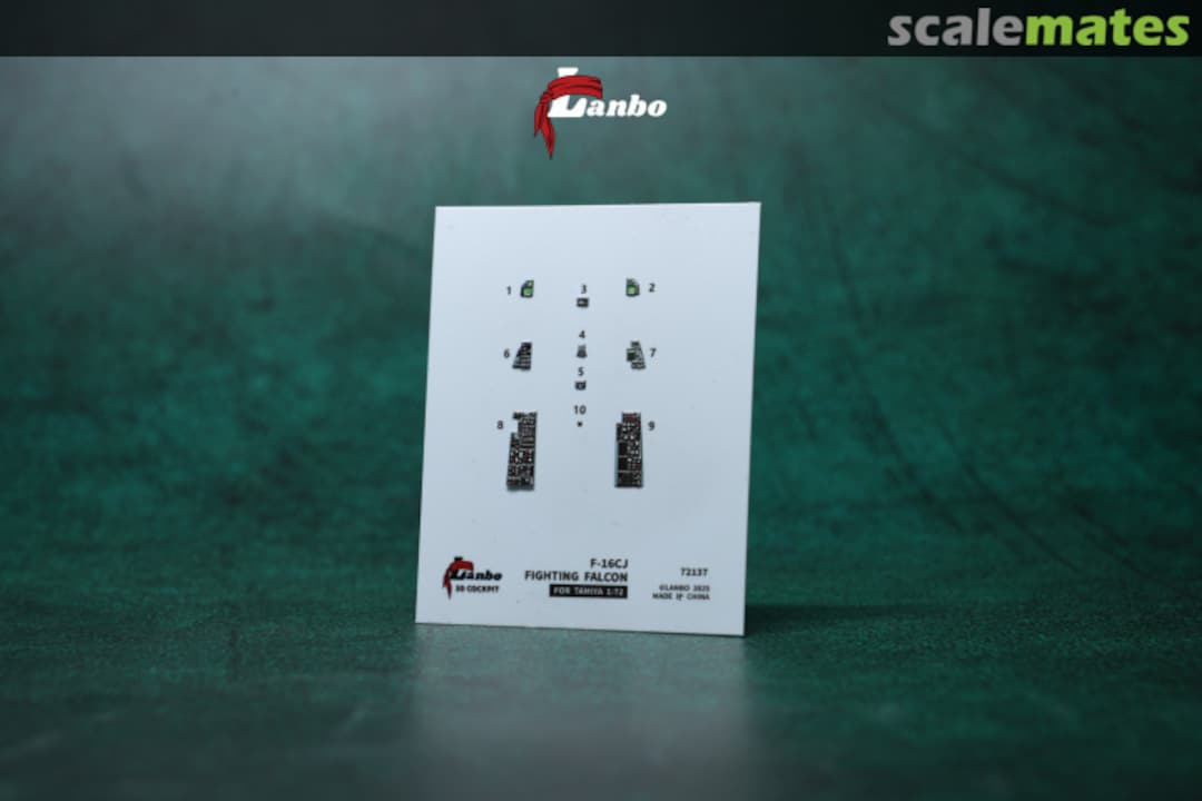 Contents F-16CJ Fighting Falcon interior 3D decals 72137 Lanbo Models