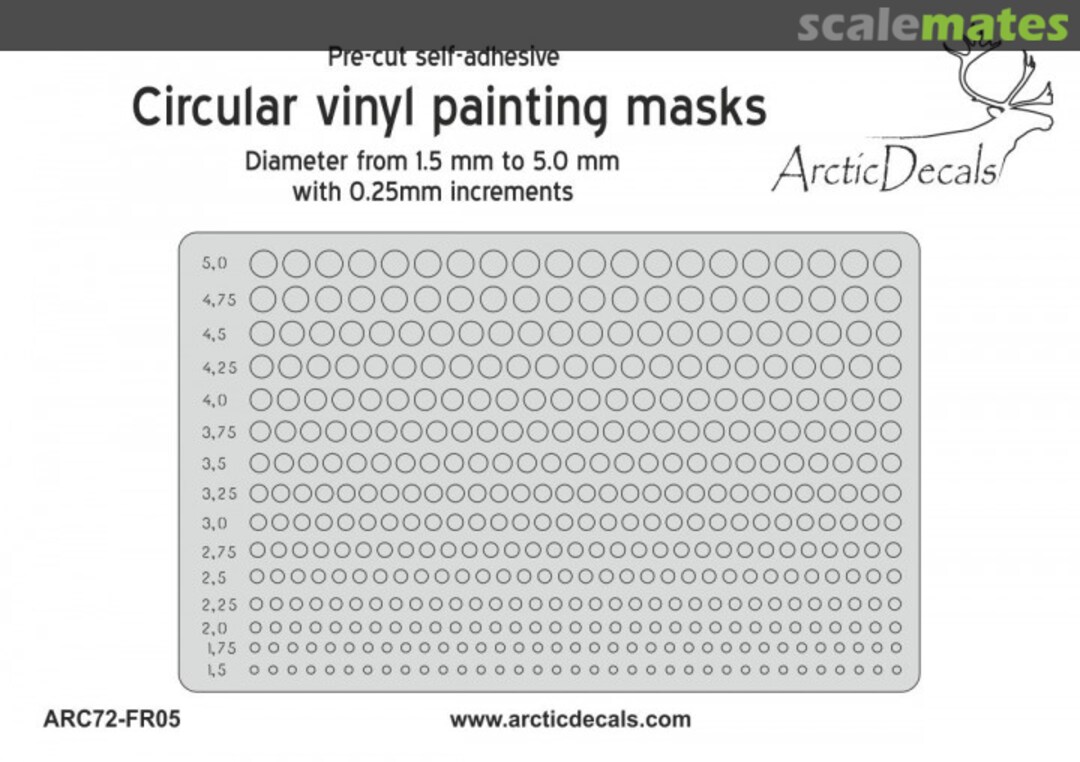 Boxart Circular vinyl painting masks ARC72-FR05 Arctic Decals Boxart Circular vinyl painting masks ARC72-FR05 Arctic Decals