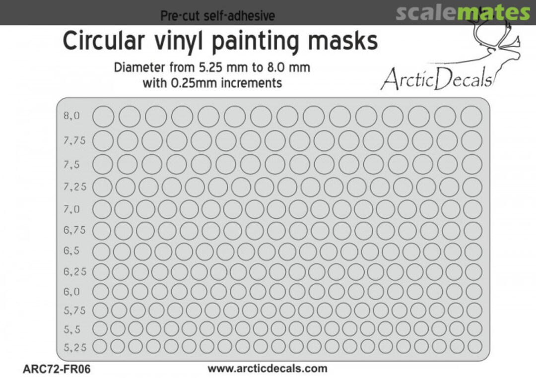 Boxart Circular vinyl painting masks ARC72-FR06 Arctic Decals Boxart Circular vinyl painting masks ARC72-FR06 Arctic Decals