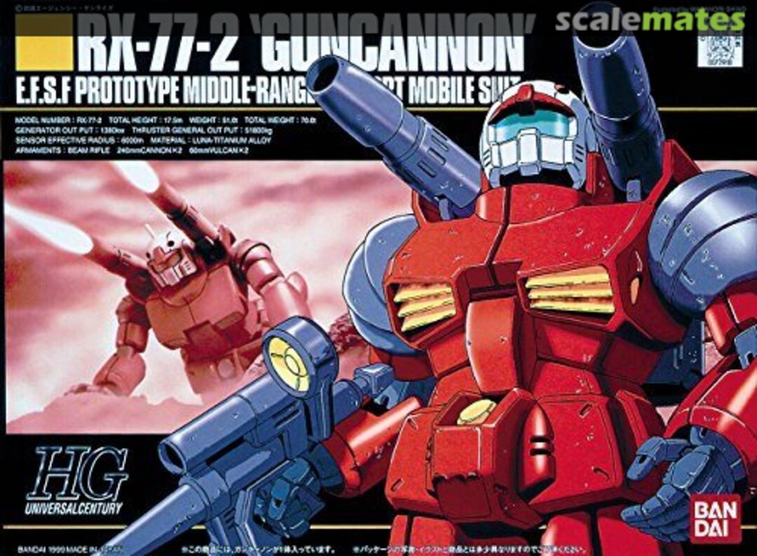 Boxart RX-77-2 Guncannon 0072918 Bandai