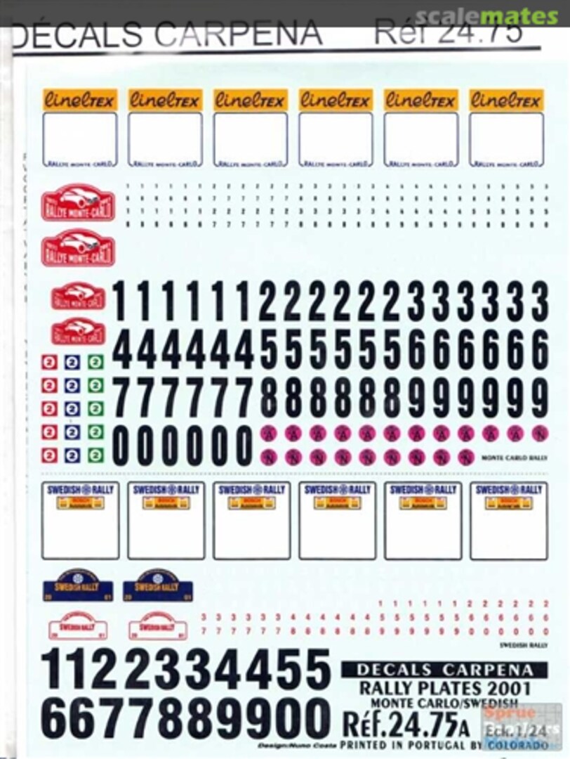 Boxart Monte-Carlo/Sweden Rally Plates 2001 24.75 Carpena Boxart Monte-Carlo/Sweden Rally Plates 2001 24.75 Carpena