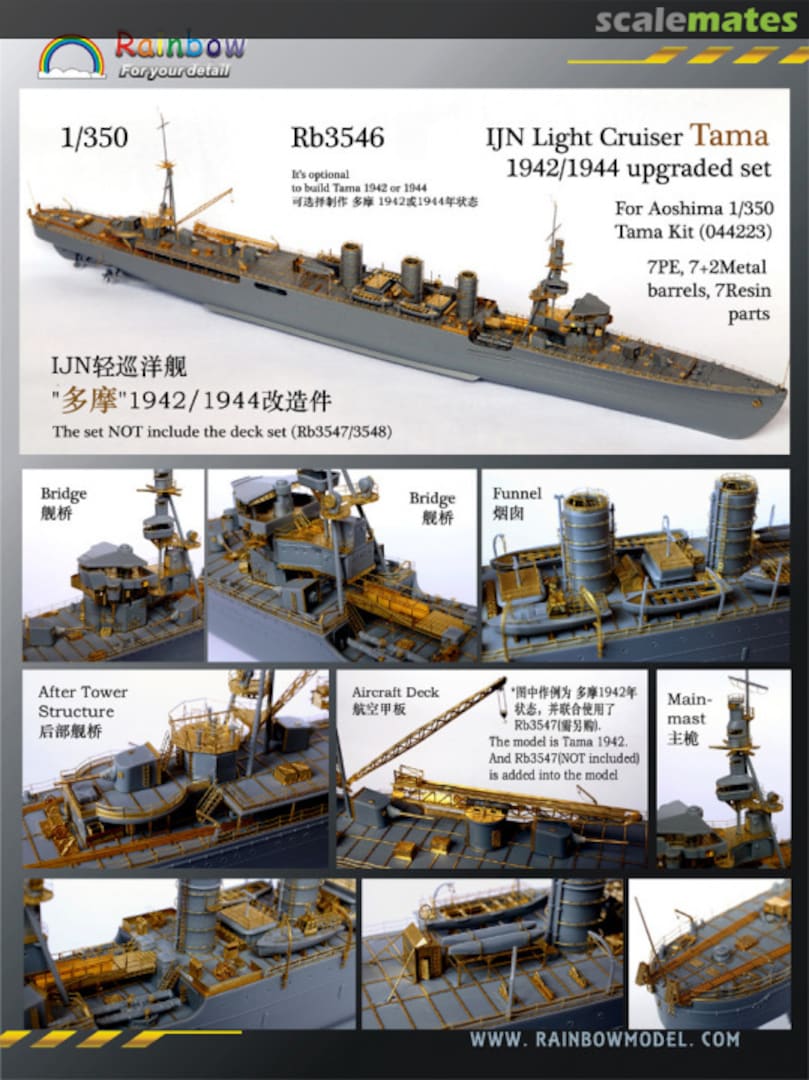 Boxart IJN Light Cruiser Tama 1942/1944 Upgrade Set 3546 Rainbow Boxart IJN Light Cruiser Tama 1942/1944 Upgrade Set 3546 Rainbow