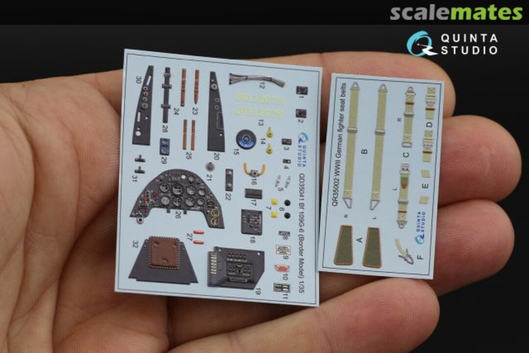 Contents Bf 109G-6 interior 3D decals QD35041 Quinta Studio