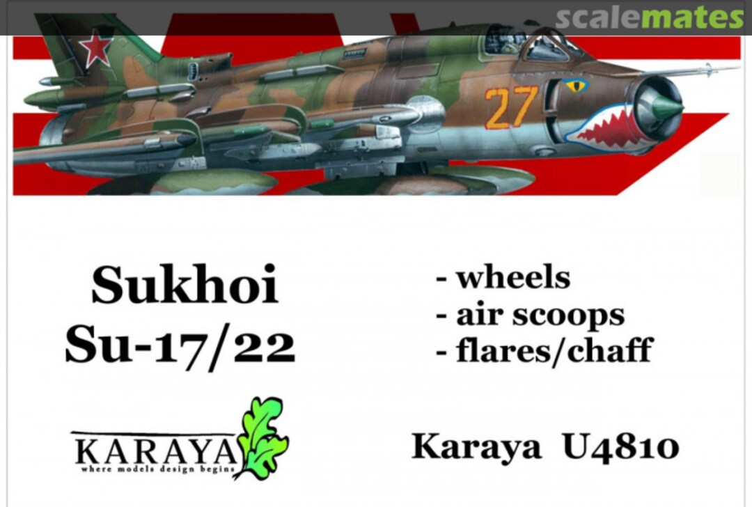 Boxart Su-17/22 exterior set - wheels, air scoops, flares/chaff U4810 Karaya Boxart Su-17/22 exterior set - wheels, air scoops, flares/chaff U4810 Karaya