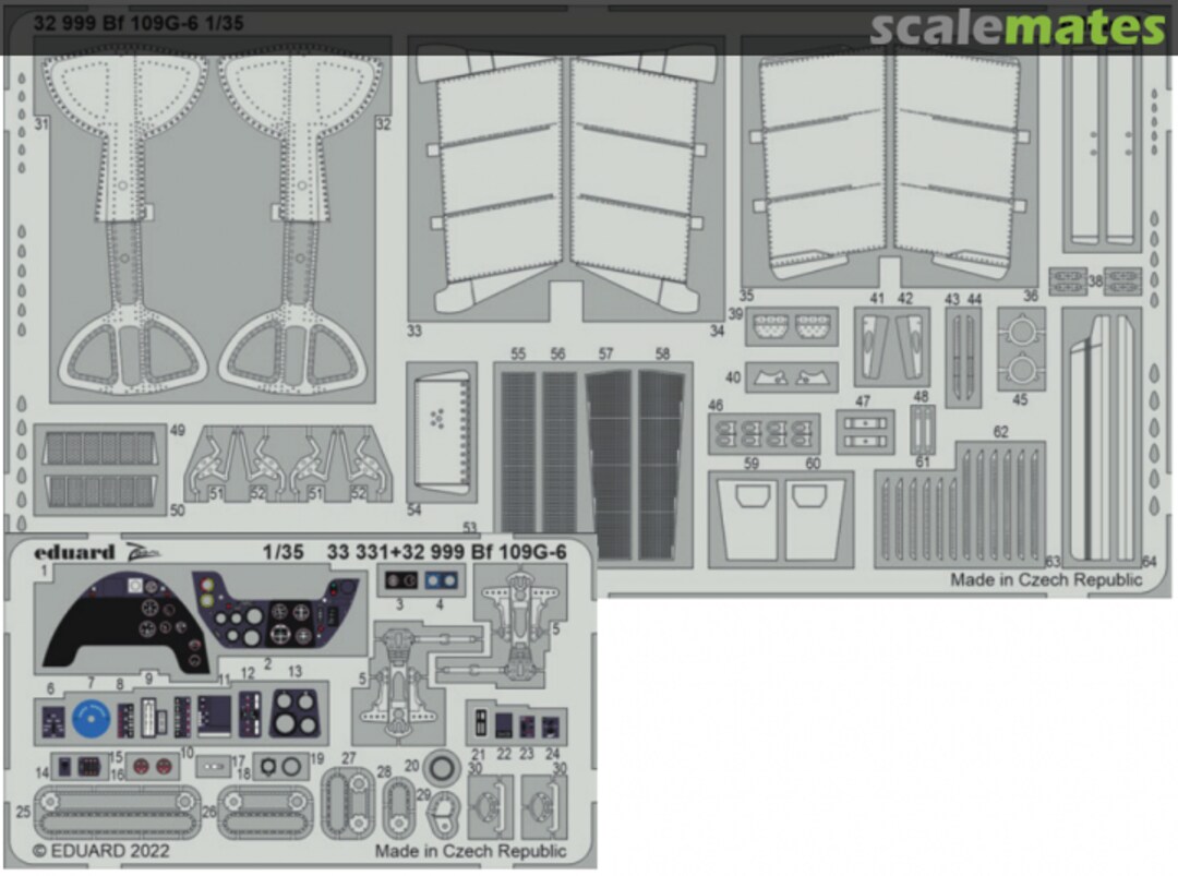 Boxart Bf 109G-6 detail set 32999 Eduard