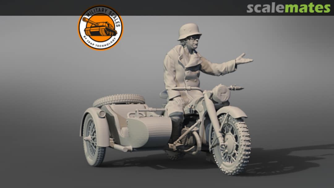 Boxart German Soldiers 1940s with BMW R-12 #3 PMI0614D Military Scales