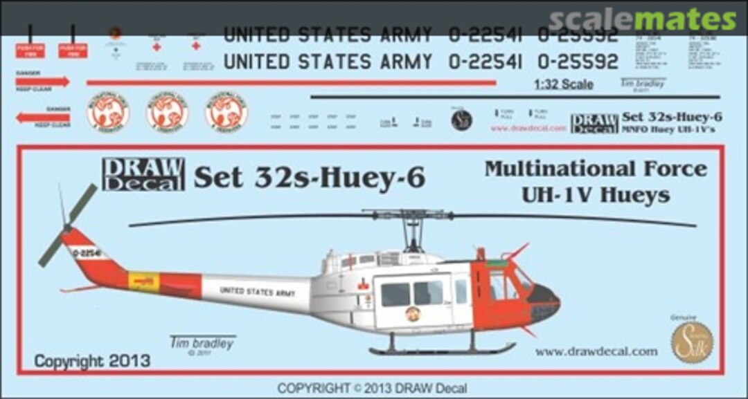 Boxart Multinational Force UH-1V Hueys 32-HUEY-6 Draw Decal