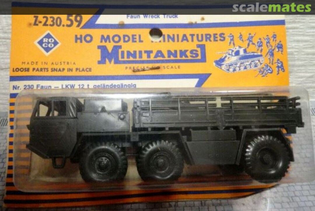 Boxart Faun Wreck Truck Z-230.59 Roco Minitanks Boxart Faun Wreck Truck Z-230.59 Roco Minitanks