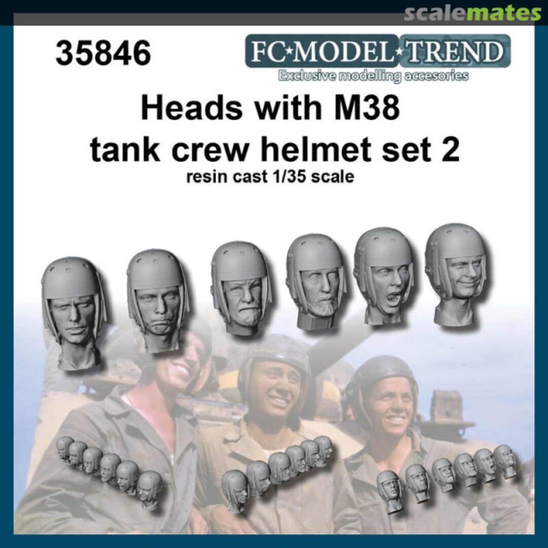 Boxart Heads with M38 Tank Crew Helmet, set 2 35846 FC Model Trend Boxart Heads with M38 Tank Crew Helmet, set 2 35846 FC Model Trend