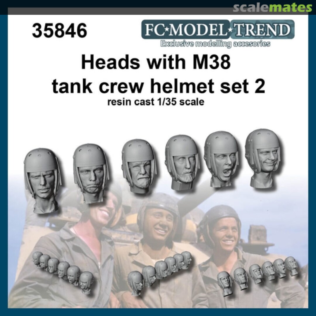 Boxart Heads with M38 Tank Crew Helmet, set 2 35846 FC Model Trend