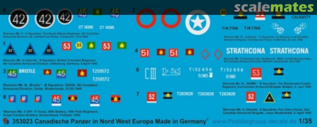 Boxart Kanadische Panzer in Nord West Europa 35 3023 Peddinghaus-Decals