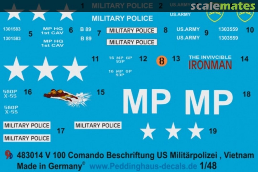 Boxart Commando Car US Militärpolizei, Vietman 48 3014 Peddinghaus-Decals