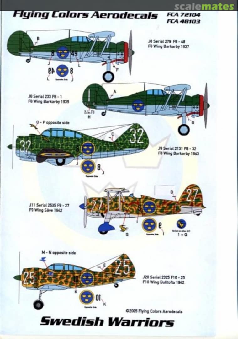 Boxart Swedish Warriors 48103 Flying Colors Aerodecals Boxart Swedish Warriors 48103 Flying Colors Aerodecals