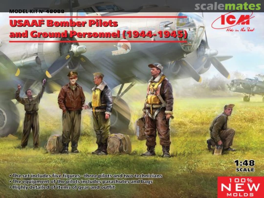 Boxart USAAF Bomber Pilots and Ground Personnel (1944-1945) 48088 ICM