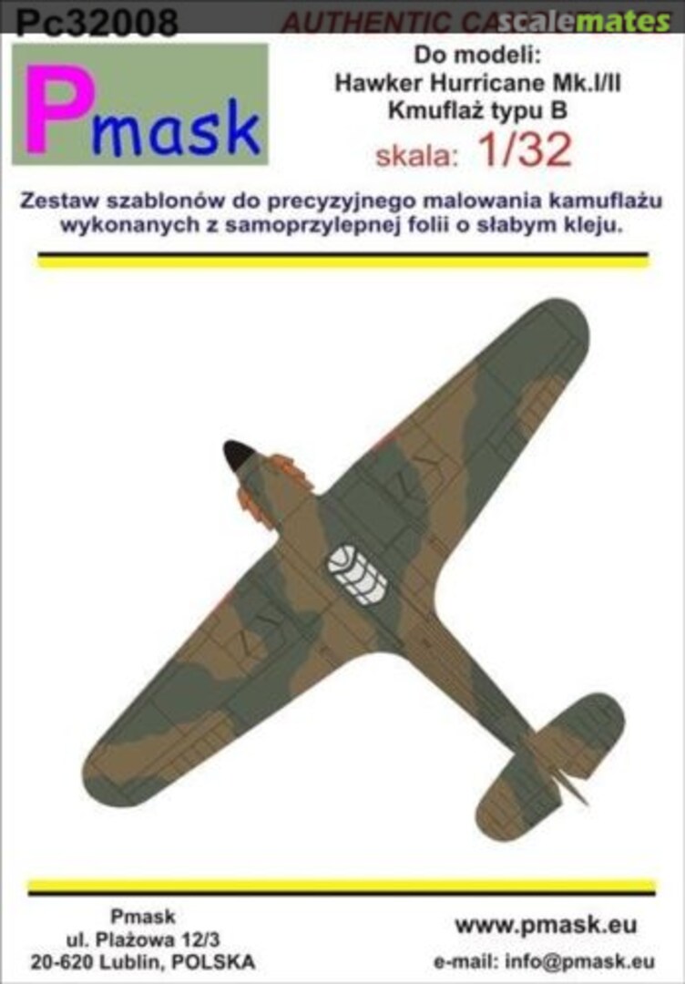 Boxart Hawker Hurricane Mk.I/II PC32008 Pmask Boxart Hawker Hurricane Mk.I/II PC32008 Pmask