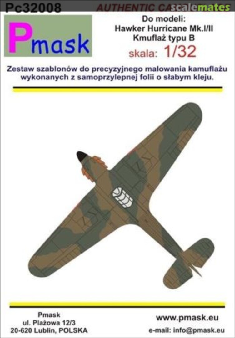 Boxart Hawker Hurricane Mk.I/II PC32008 Pmask