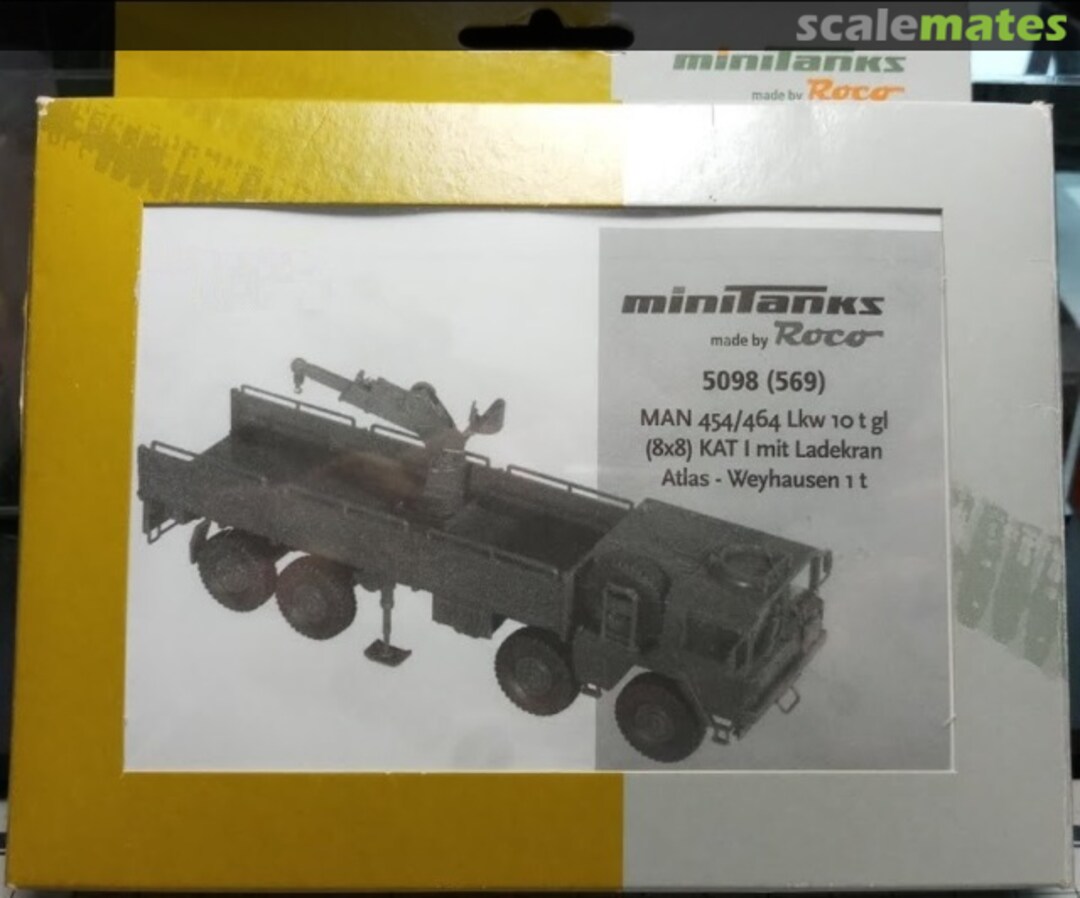 Boxart MAN 454/464 Lkw 10t gl (8x8) KAT 1 mit Ladekran Atlas-Weyhausen 1t 5098 Roco Minitanks