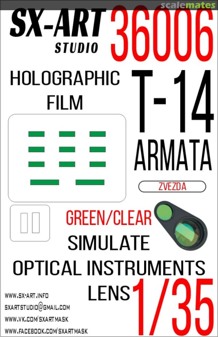 Boxart T-14 Armata holographic film, green/clear 36006 SX-Art Boxart T-14 Armata holographic film, green/clear 36006 SX-Art