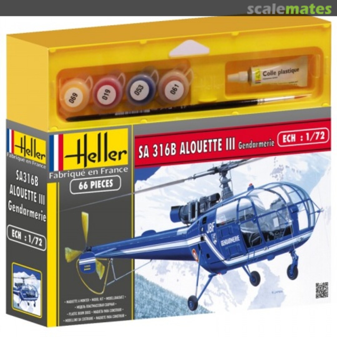 Boxart SA 316B Alouette III Gendarmerie 50286 Heller Boxart SA 316B Alouette III Gendarmerie 50286 Heller