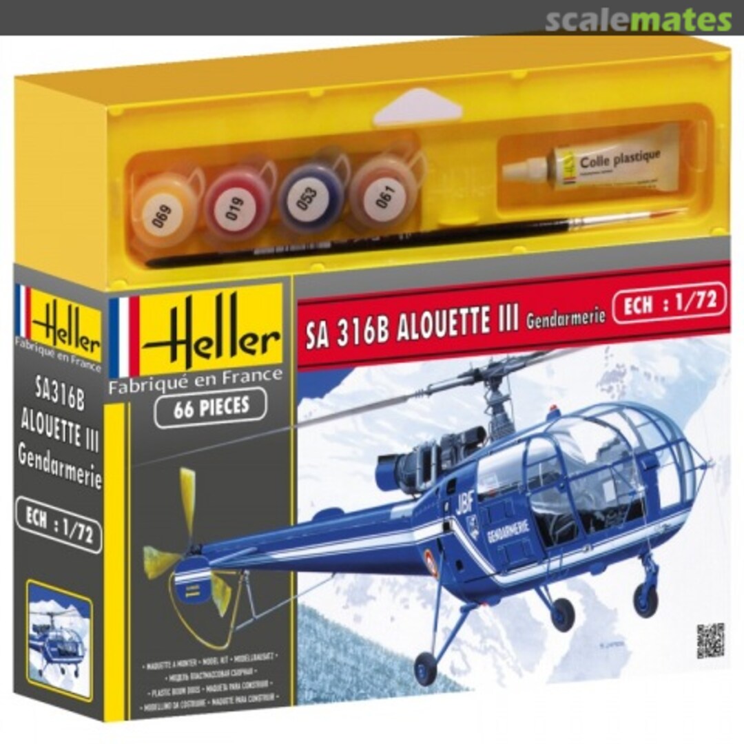 Boxart SA 316B Alouette III `Gendarmerie` 50286 Heller