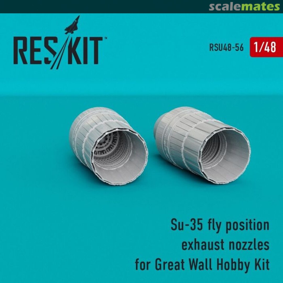Boxart Su-35 fly position exhaust nozzles RSU48-0056 Res/Kit Boxart Su-35 fly position exhaust nozzles RSU48-0056 Res/Kit