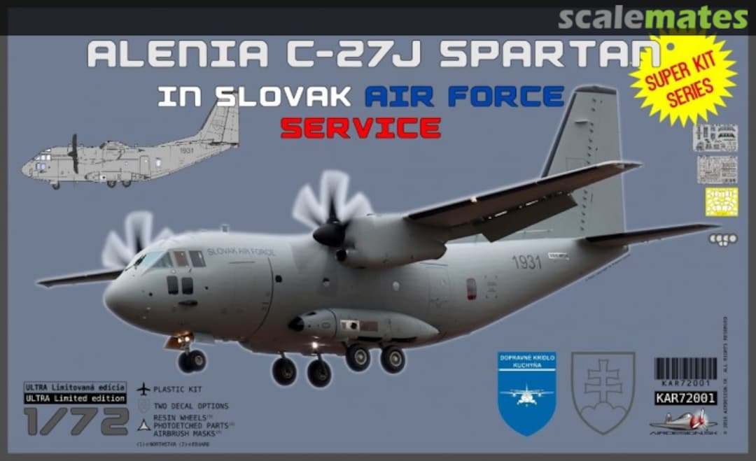 Boxart Alenia C-27J Spartan in Slovak Air Force KAR72001 AIRDESIGN.SK