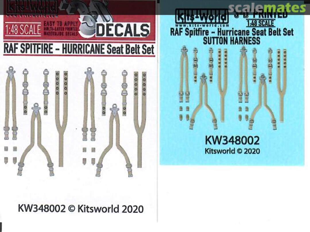 Boxart RAF Spitfire - Hurricane Seat Belt Set KW348002 Kits-World