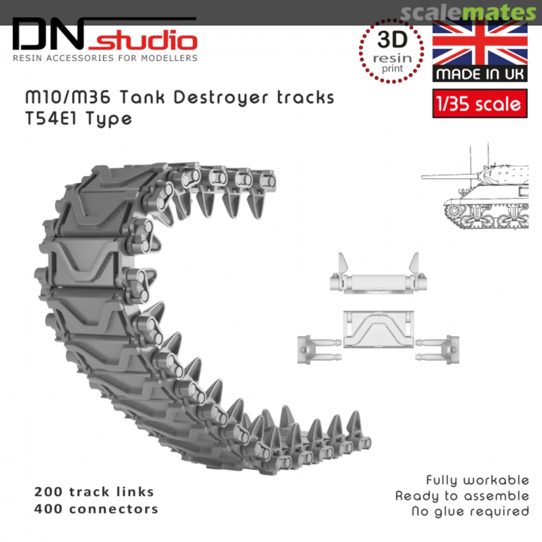 Boxart M36 U.S. Tank Destroyer tracks T54E1 type DN022TR DN Studio Boxart M36 U.S. Tank Destroyer tracks T54E1 type DN022TR DN Studio