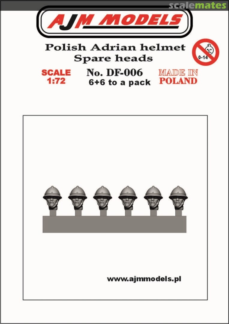 Boxart Polish Adrian helmet Spare heads DF-006 AJM Models