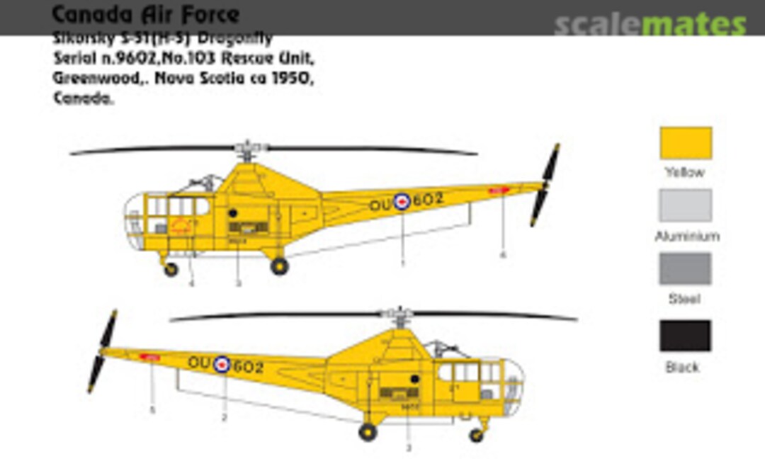 Boxart Sikorsky H-5 DRAGONFLY / RCAF MINI339 Miniwing