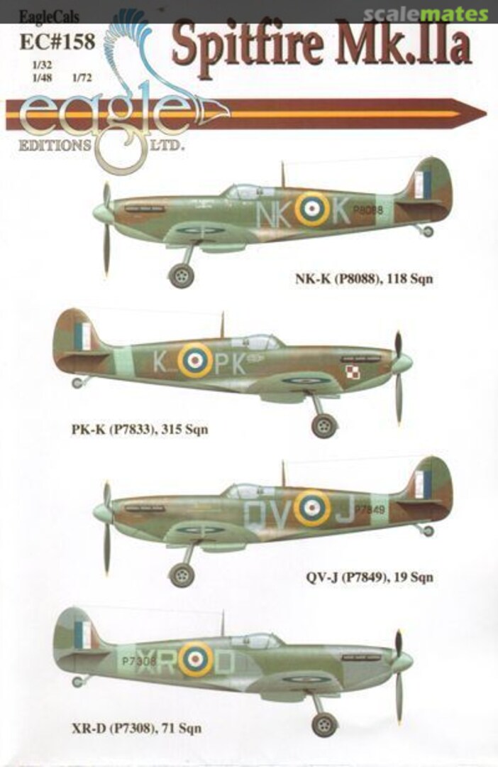 Boxart Spitfire Mk.IIa EagleCals EC48-158 Eagle Editions Boxart Spitfire Mk.IIa EagleCals EC48-158 Eagle Editions