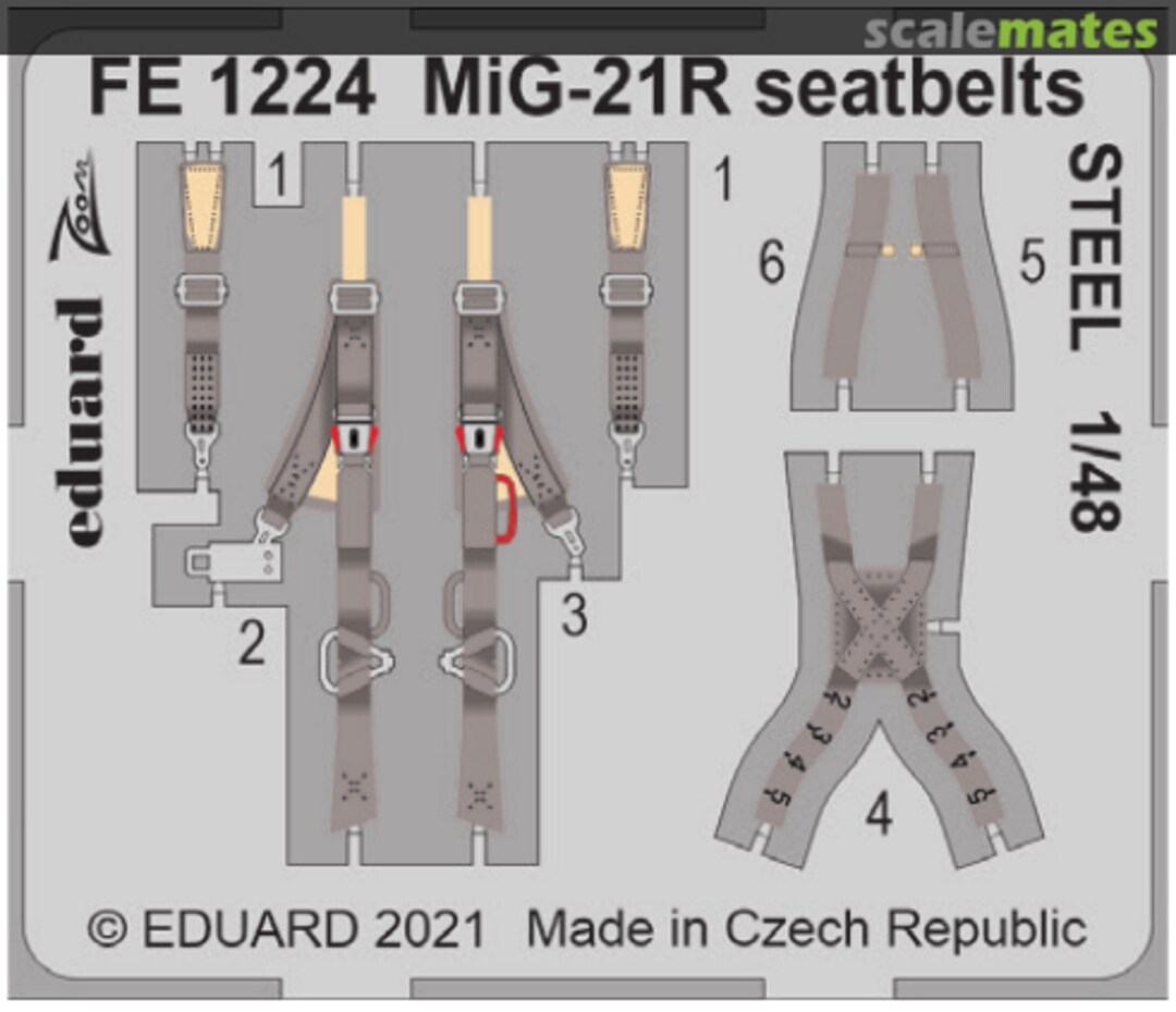 Boxart MiG-21R seatbelts FE1224 Eduard