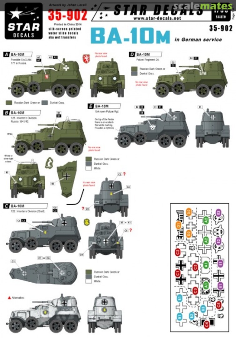 Boxart BA-10M in German Service 35-902 Star Decals Boxart BA-10M in German Service 35-902 Star Decals