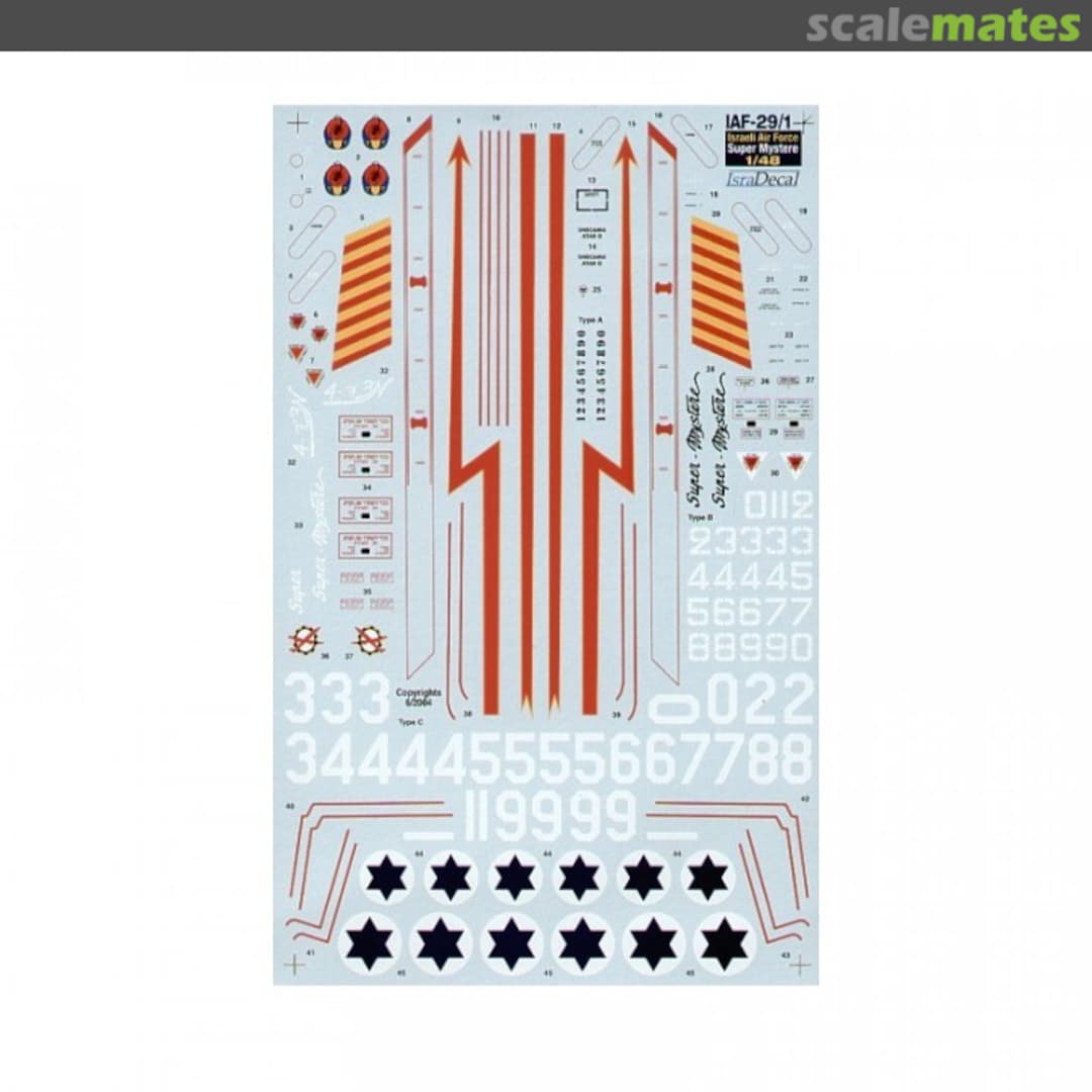 Boxart Israeli Air Force Super Mystere B2 IAF-29 IsraDecal Studio