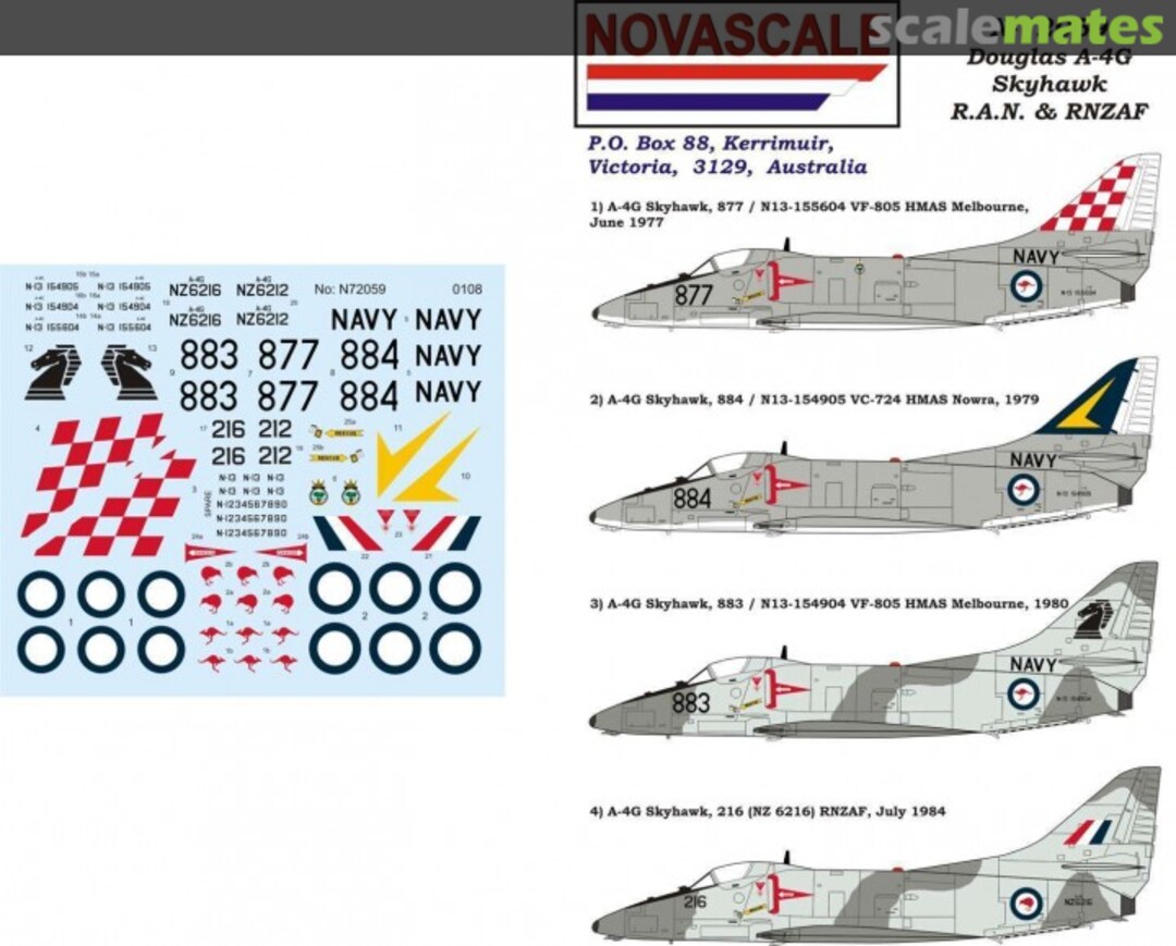 Boxart Douglas A-4G Skyhawk R.A.N. & RNZAF N-72059 Novascale Boxart Douglas A-4G Skyhawk R.A.N. & RNZAF N-72059 Novascale